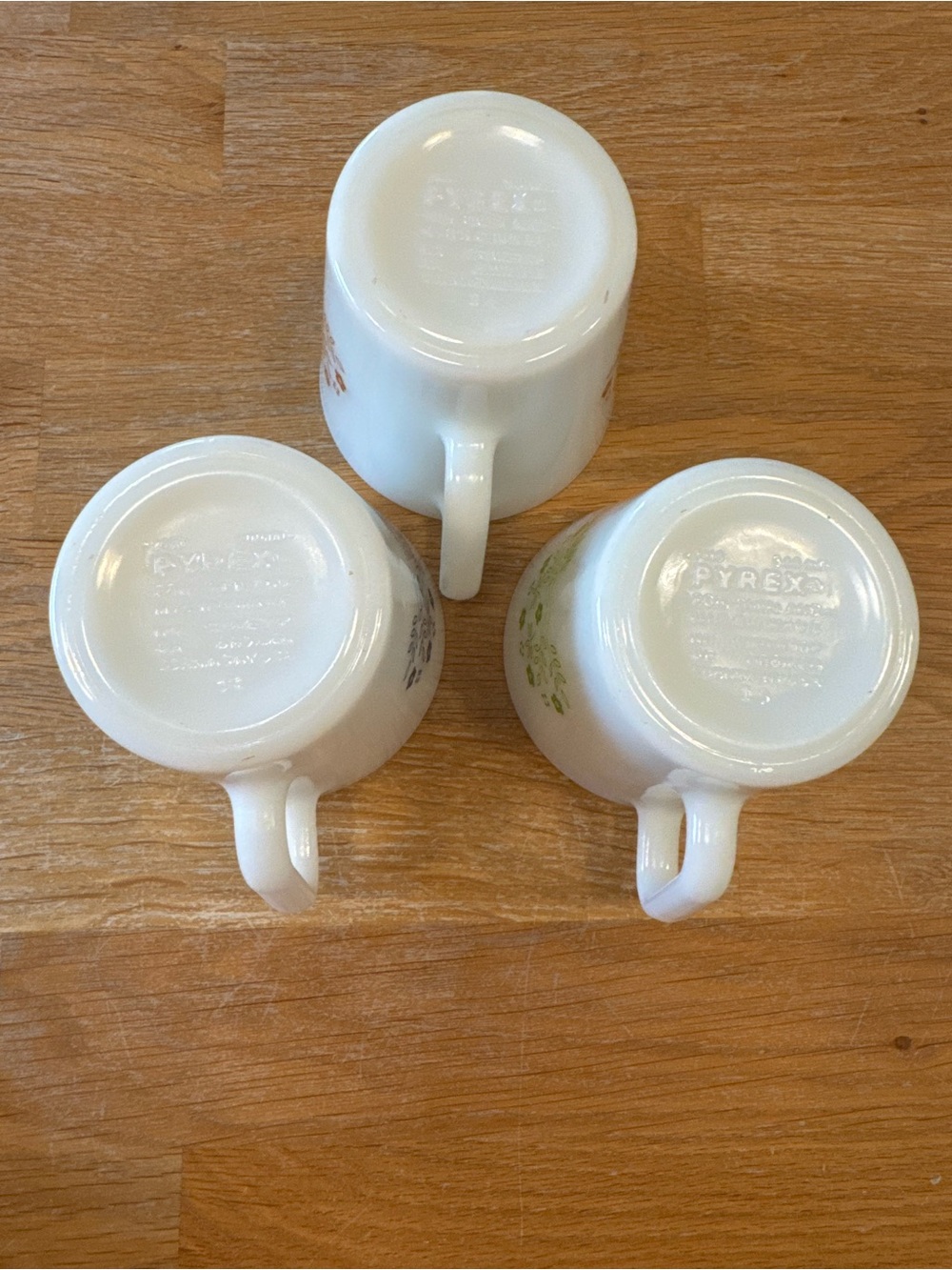 🌸 Pyrex Summer Impressions Mugs Set of 3 | Ginger Blueberry Honeydew Milk Glass - Picture 7 of 8